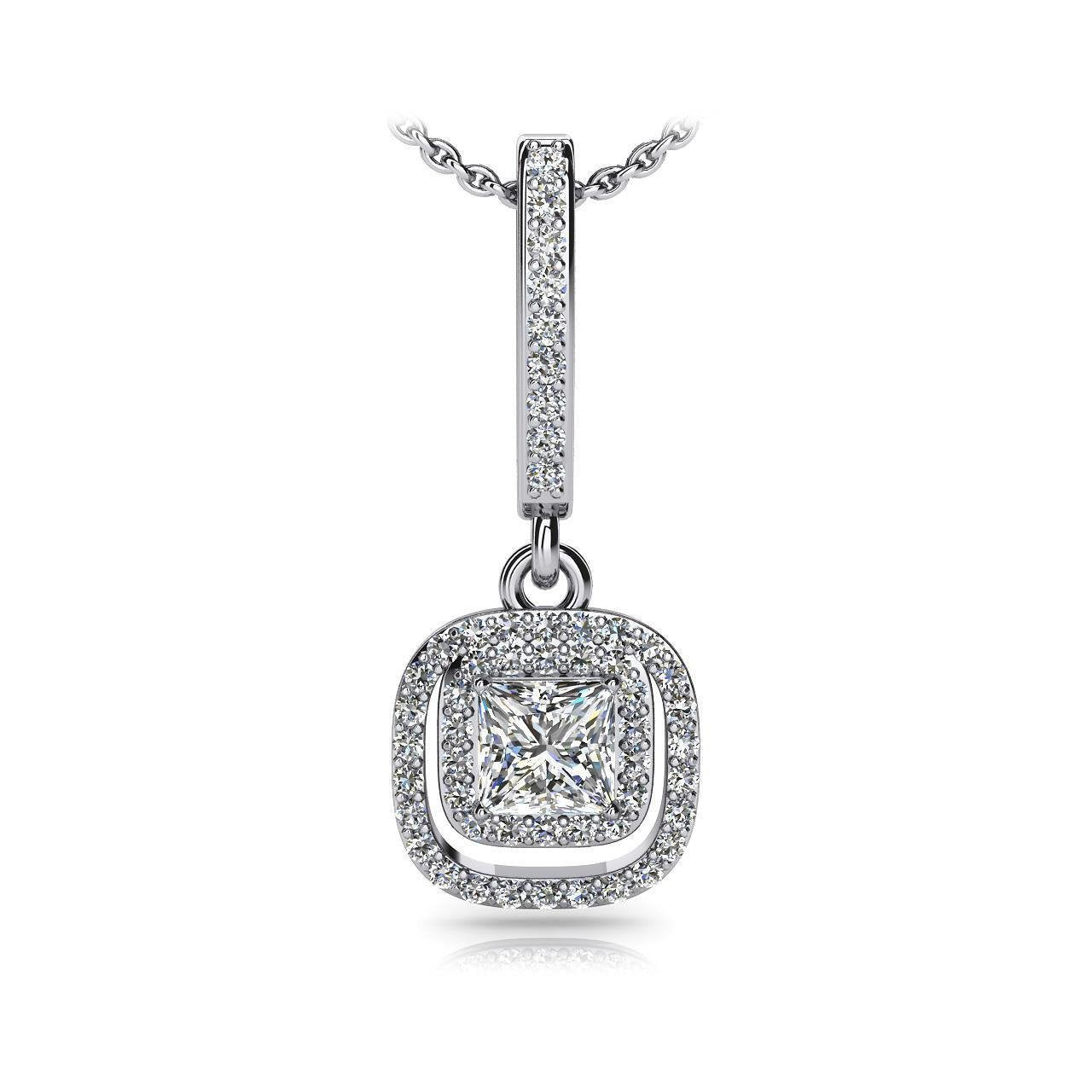 4.25 Ct Gorgeous Genuine Diamond Day To Night Drop Pendant Necklace White Gold