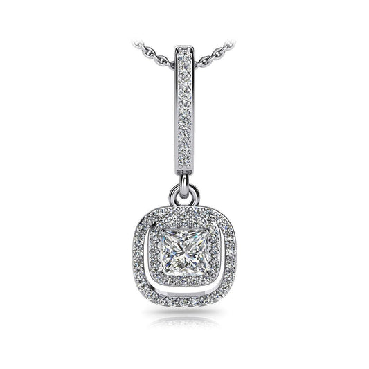 4.25 Ct Gorgeous Genuine Diamond Day To Night Drop Pendant Necklace White Gold