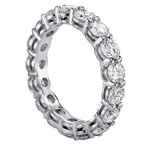 4.25 Ct. Round Lab Grown Diamond Women Wedding Band White Gold 14K