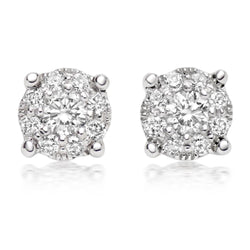 4.40 Ct Brilliant Cut Genuine Diamonds Ladies Studs Halo Earring
