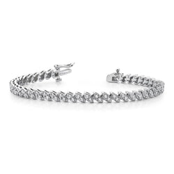 4.40 Ct Brilliant Cut Two Peas In A Pod Real Natural Earth Mined Diamonds Bracelet White Gold