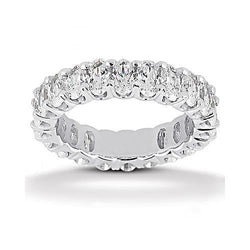 4.40 Cts. Real Diamond Eternity Engagement Band White Gold 14K Jewelry