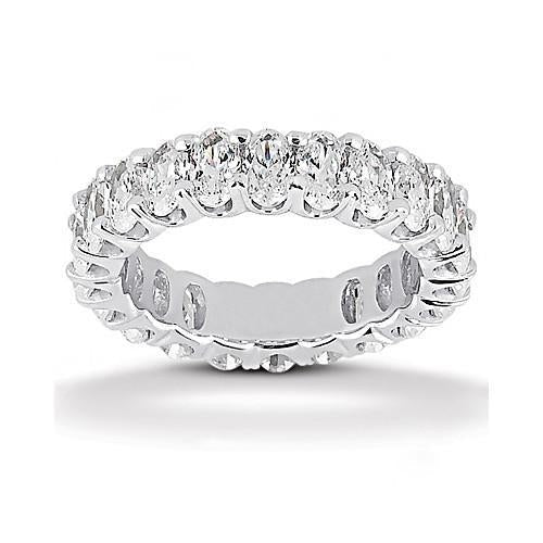 4.40 Cts. Real Diamond Eternity Engagement Band White Gold 14K Jewelry