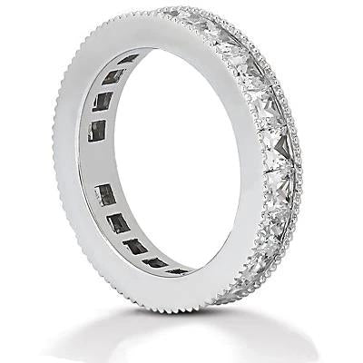 4.40 Carats Princess Lab Grown Diamond Eternity Wedding Band