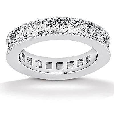 4.40 Carats Princess Lab Grown Diamond Eternity Wedding Band