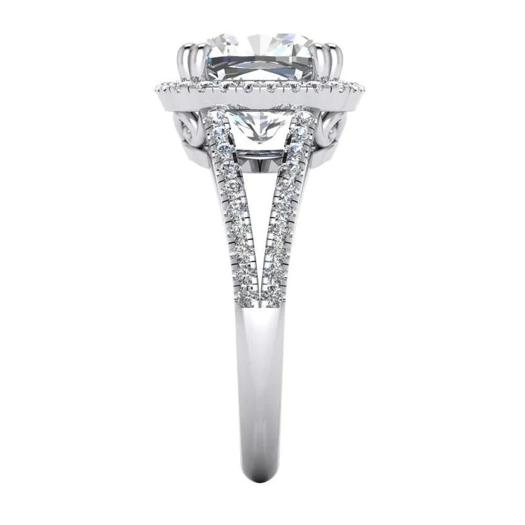 4.50 Carats Cushion Real Diamond Anniversary Ring Jewelry