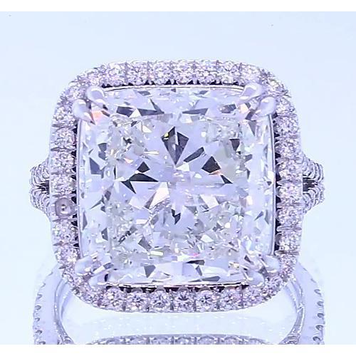 4.50 Carats Cushion Real Diamond Halo Anniversary Ring Jewelry