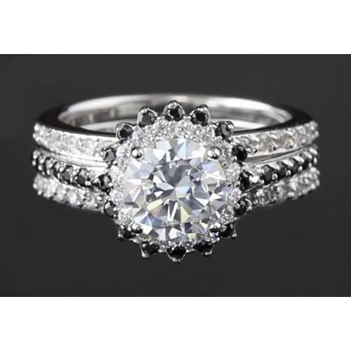 4.50 Carats Genuine Diamond Anniversary Ring Round Diamond Halo