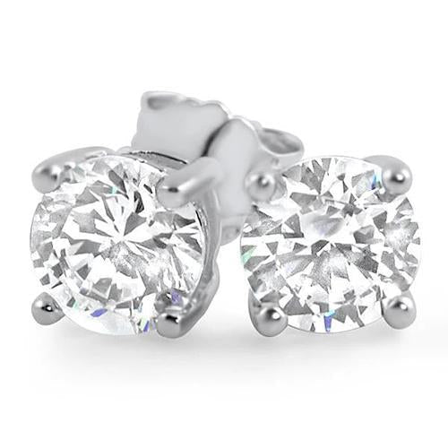 4.50 Carats Natural Diamond Studs Earring White Gold 14K