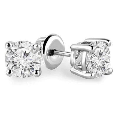 4.50 Ct Brilliant Cut Real Diamonds Lady Studs Earrings White Gold 14K