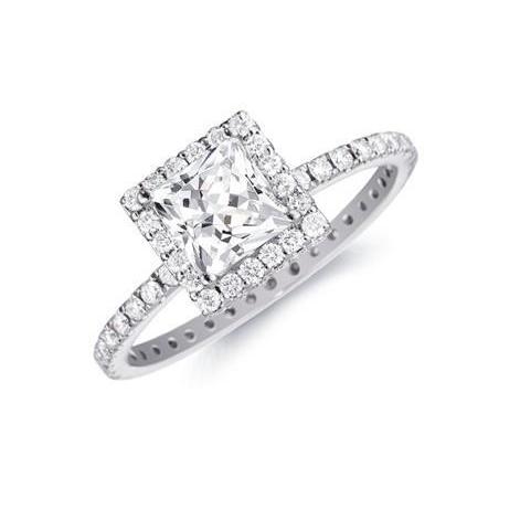 4.50 Ct Natural Diamonds Engagement Halo Ring White Gold 14K