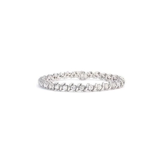 4.50 Ct Round Brilliant Real Diamond Tennis Bracelet Solid White Gold