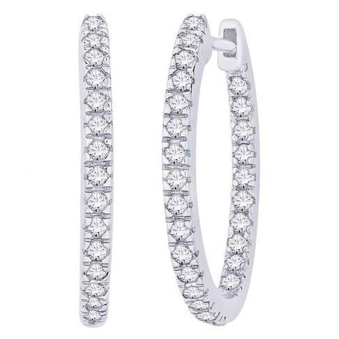 4.50 Ct Round Cut F Vvs1 Natural Diamonds Ladies Hoop Earrings