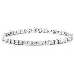 4.50 Ct Round Cut Natural Diamond Tennis Bracelet Solid White Gold Jewelry