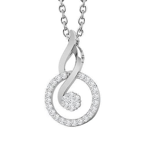 4.5 Carats Brilliant Cut Genuine Diamonds Pendant Necklace White Gold 14K