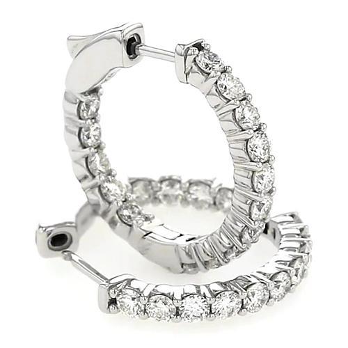 4.5 Carats Hoop Round Natural Diamond Earring 