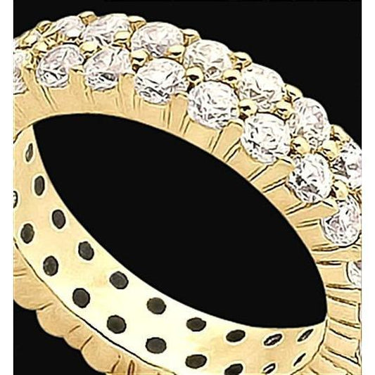 4.60 Carat Genuine Diamond Eternity Band Ring Yellow Gold Jewelry