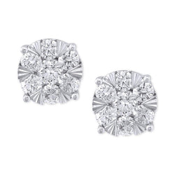 4.60 Ct Round Cut Sparkling Real Diamonds Ladies Stud Earring White Gold