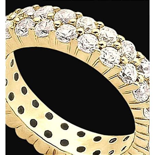 4.60 Carat Lab Grown Diamond Eternity Band Ring Yellow Gold Jewelry