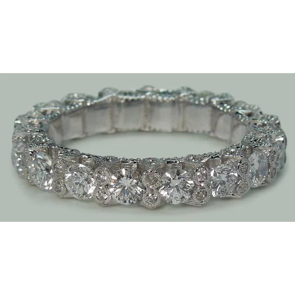 4.68 Carats Round Brilliant Lab Grown Diamonds Eternity Band White Gold 14K