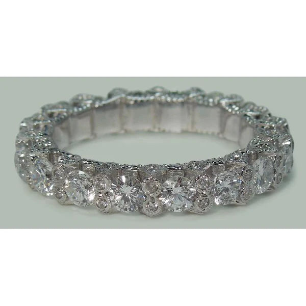 4.68 Carats Round Brilliant Lab Grown Diamonds Eternity Band White Gold 14K