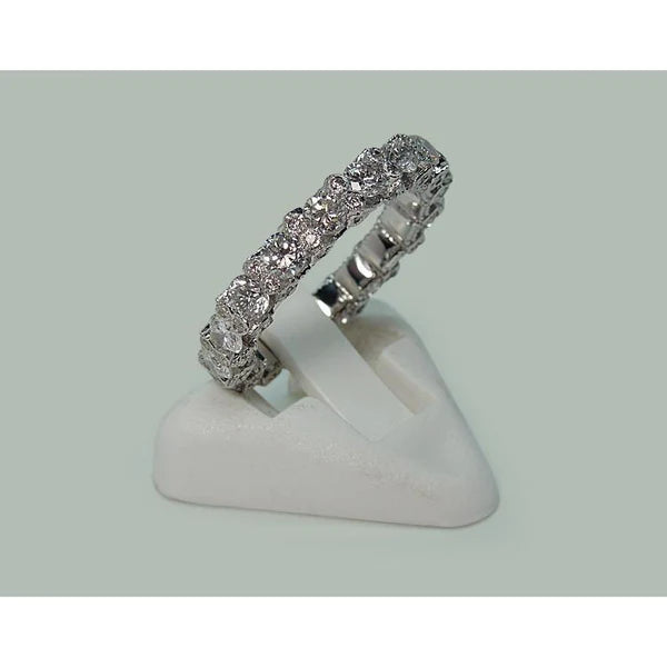 4.68 Carats Round Brilliant Lab Grown Diamonds Eternity Band White Gold 14K