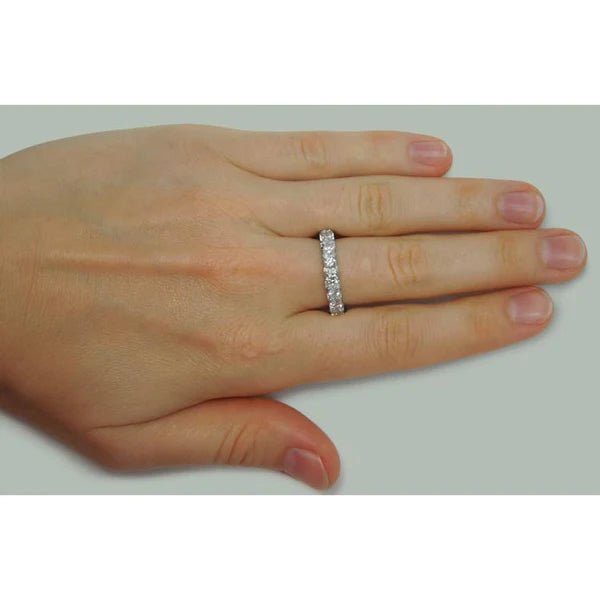 4.68 Carats Round Brilliant Lab Grown Diamonds Eternity Band White Gold 14K