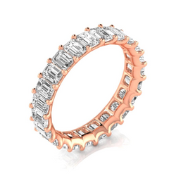 Fine Diamond Emerald Cut Eternity Band 0.20 ct – 14 Karat Rose