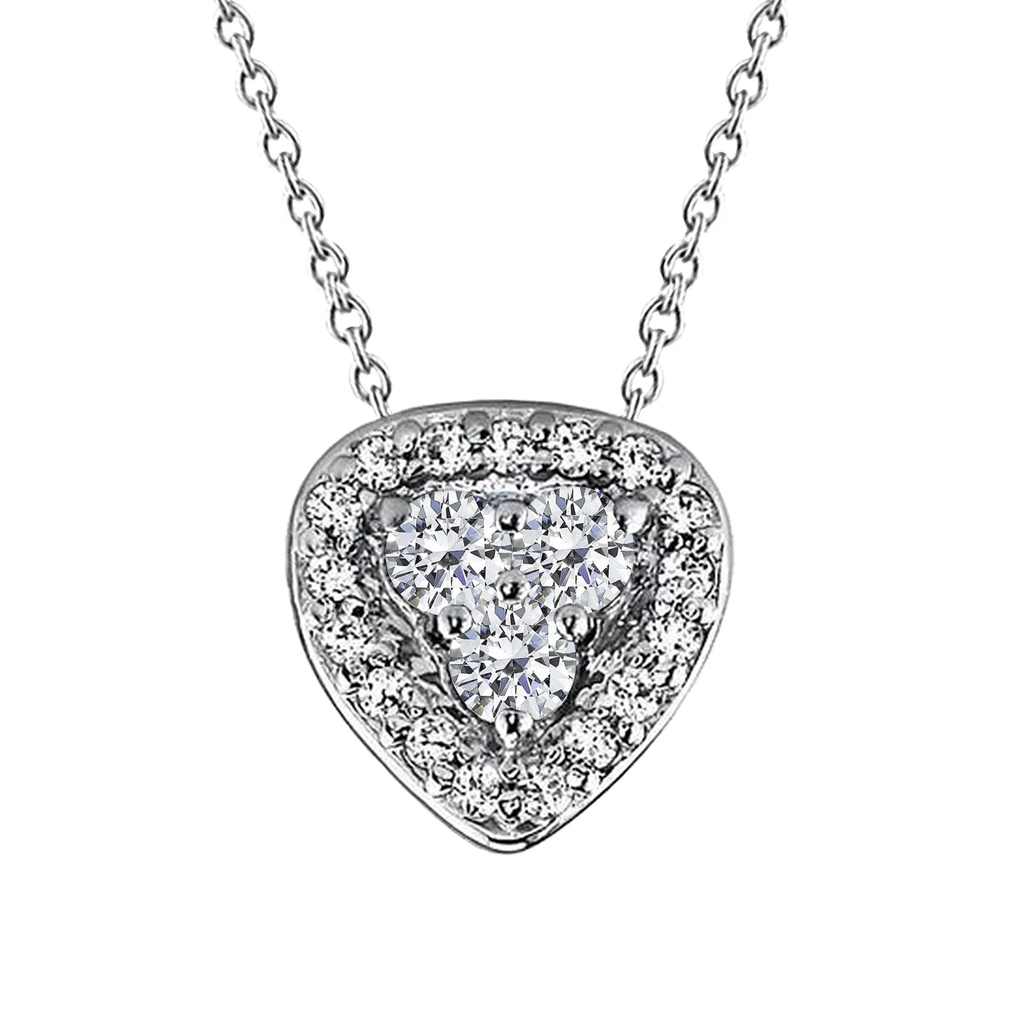 4.70 Carats Sparkling Real Diamonds Pendant Necklace With Chain Gold 14K
