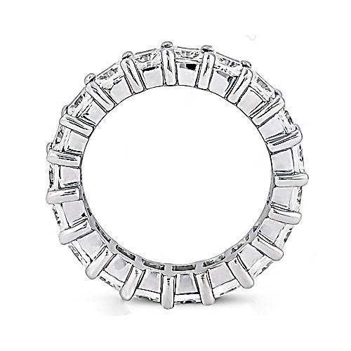 4.75 Carats Lab Grown Diamonds Eternity Band Princess Cut Jewelry White Gold New