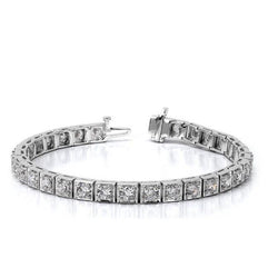 4.80 Carats Round Cut Real Diamonds Tennis Bracelet White Gold 14K New