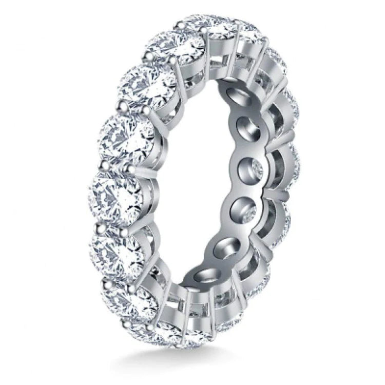 4.80 Carats Round Natural Diamond Wedding Band Ring White Gold 