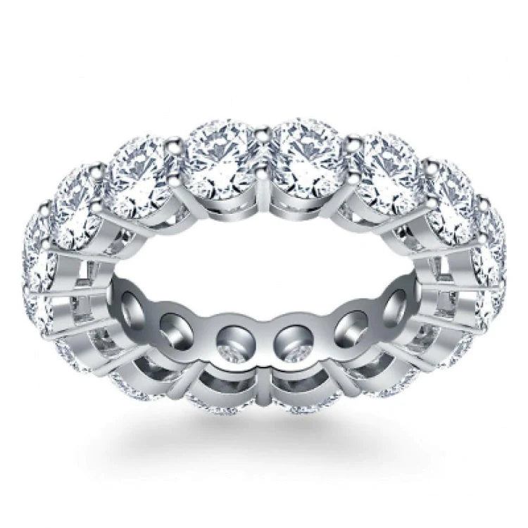 4.80 Carats Round Natural Diamond Wedding Band Ring White Gold Jewelry