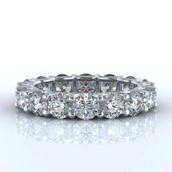 4.80 Carats Round Lab Grown Diamond Eternity Wedding Band Jewelry