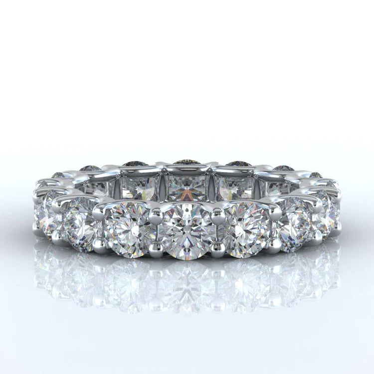 4.80 Carats Round Lab Grown Diamond Eternity Wedding Band Jewelry