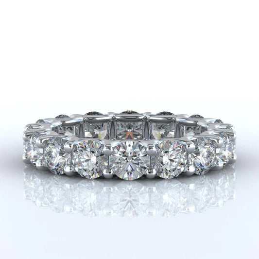 4.80 Carats Round Lab Grown Diamond Eternity Wedding Band Jewelry