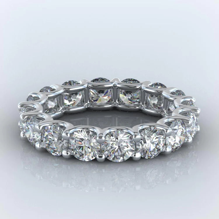 4.80 Carats Round Lab Grown Diamond Eternity Wedding Band Jewelry