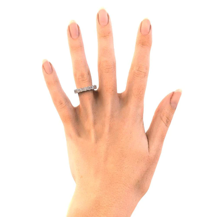 4.80 Carats Round Lab Grown Diamond Eternity Wedding Band Jewelry