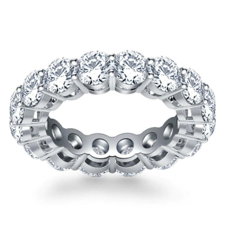 4.80 Carats Round Lab Grown Diamond Wedding Band Ring White Gold Jewelry