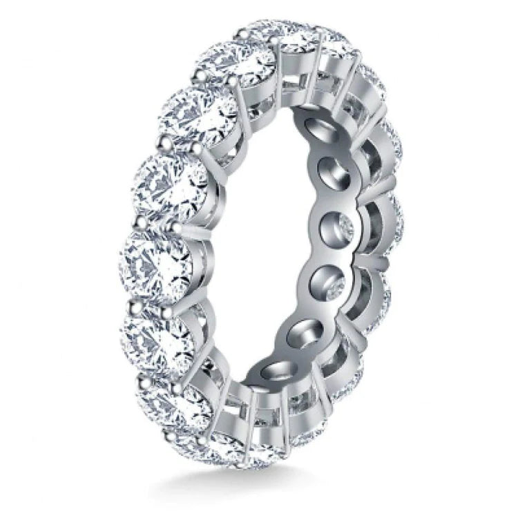4.80 Carats Round Lab Grown Diamond Wedding Band Ring White Gold Jewelry