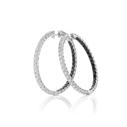 4.90 Carats Brilliant Cut Natural Diamonds Women Hoop Earrings Gold White 14K