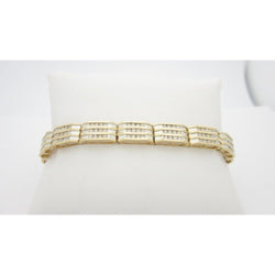 4.90 Carats Small Real Brilliant Cut Diamonds Mens Bracelet Yg 14K