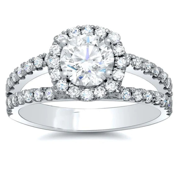 4.90 Ct Genuine Diamond Engagement Ring White Gold 14K