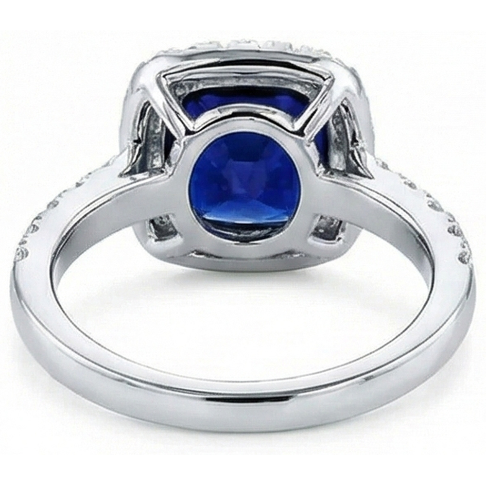 4 Carat Cushion Sapphire Engagement Ring