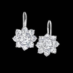 4 Carat Natural Diamonds Earring Pair Dangle Earring White Gold 14K