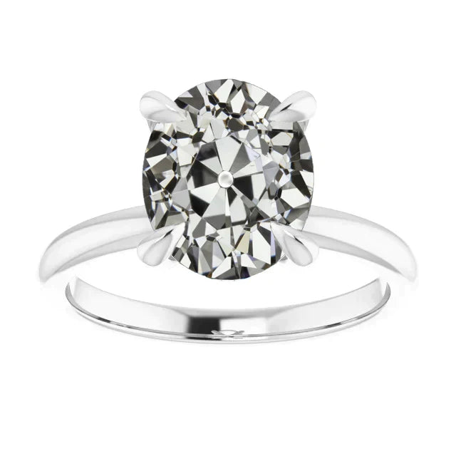 Antique Cushion Brilliant Diamond ring in 14K White Gold – main view