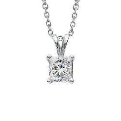 4 Carat Princess Cut Real Natural Earth Mined Diamond Pendant