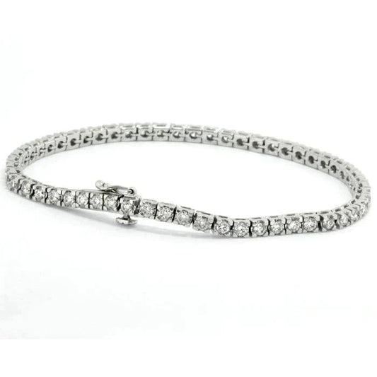 4 Carat Prong Set Natural Diamond Tennis Bracelet