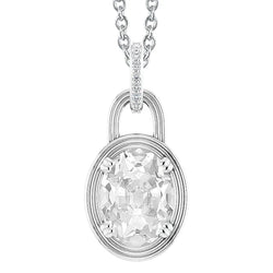 4 Carat Real Natural Earth Mined Diamond Lock Style Pendant