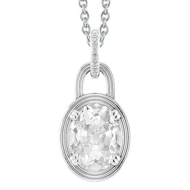 4 Carat Real Diamond Lock Style Pendant